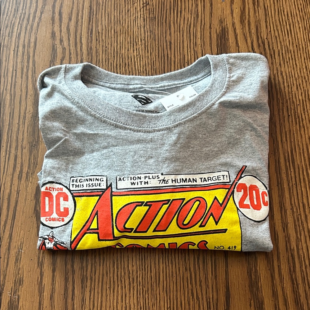 DC Gray Action Comics Superman T-Shirt